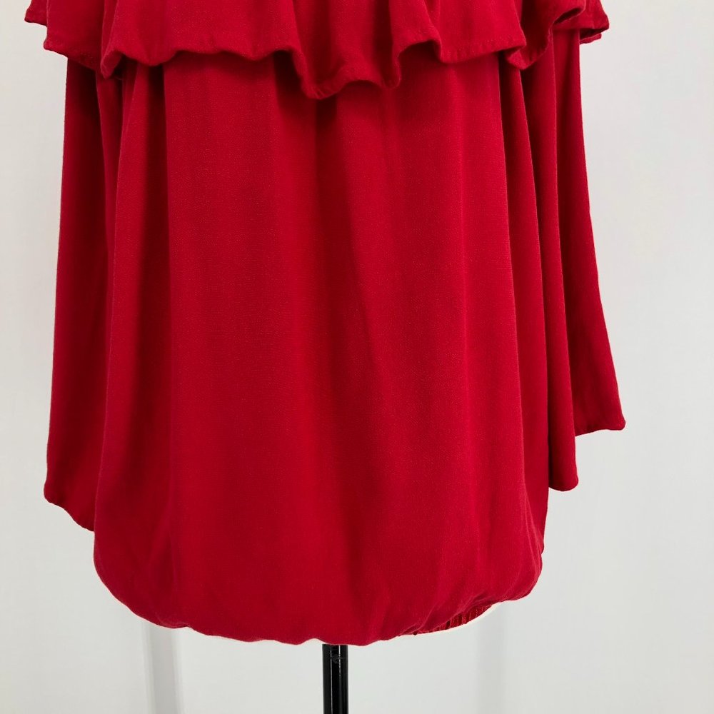 ba&sh Azar Off-the-Shoulder Ruffled red blouse size 3 - Picture 8 of 16